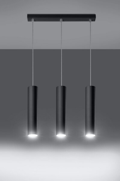 Sollux SL.0329 - Lampadario a sospensione con filo LAGOS 3 3xGU10/10W/230V nero
