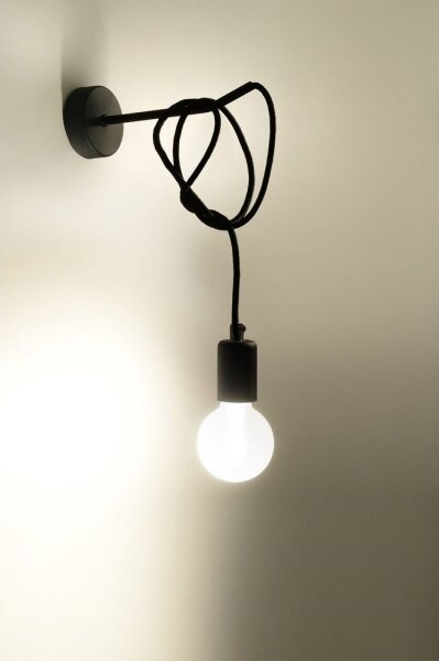 Applique EDISON 1xE27/60W/230V nero
