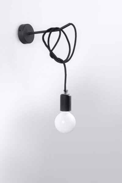 Applique EDISON 1xE27/60W/230V nero