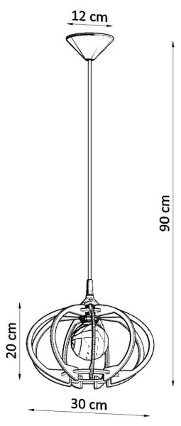 Lampadario a sospensione con filo MANDELINO 1xE27/60W/230V