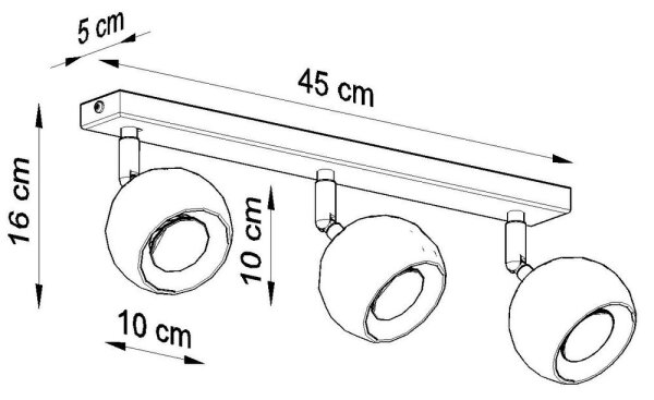 Sollux SL.0439 - Faretto da binario OCULARE 3xGU10/10W/230V
