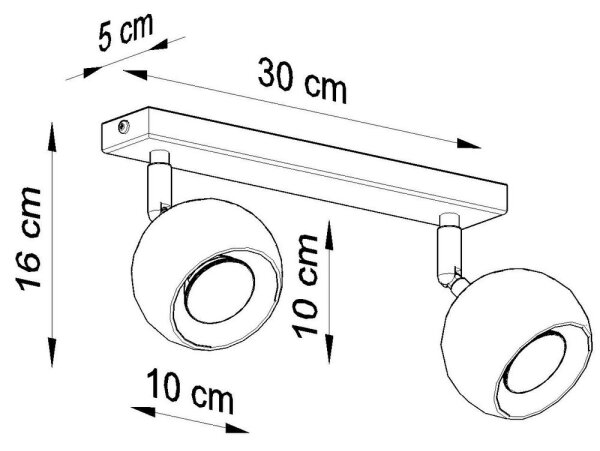 Sollux SL.0438 - Faretto da binario OCULARE 2xGU10/10W/230V