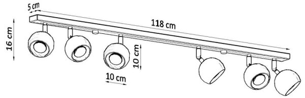 Sollux SL.0442 - Faretto da binario OCULARE 6xGU10/10W/230V