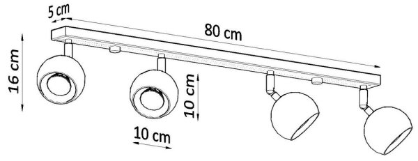 Sollux SL.0441 - Faretto da binario OCULARE 4xGU10/10W/230V