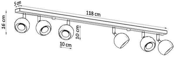 Sollux SL.0448 - Faretto da binario OCULARE 6xGU10/10W/230V