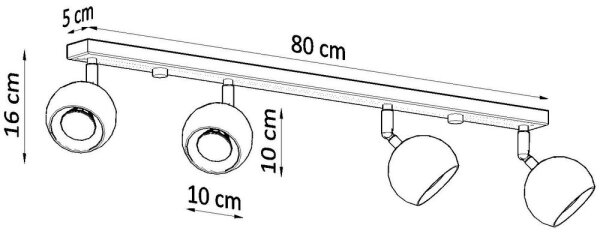 Sollux SL.0447 - Faretto da binario OCULARE 4xGU10/10W/230V