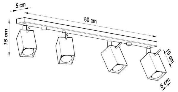 Luce Spot MERIDA 4xGU10/40W/230V nero