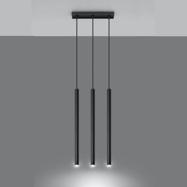 Sollux SL.0470 - Lampadario a sospensione con filo PASTELO 3 3xG9/8W/230V nero