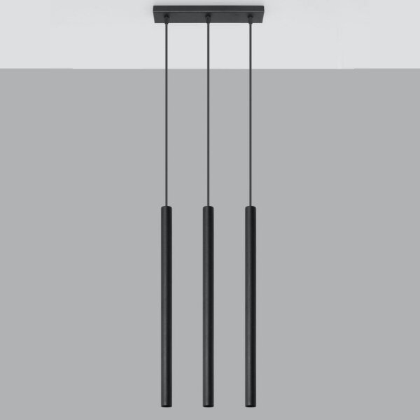 Sollux SL.0470 - Lampadario a sospensione con filo PASTELO 3 3xG9/8W/230V nero