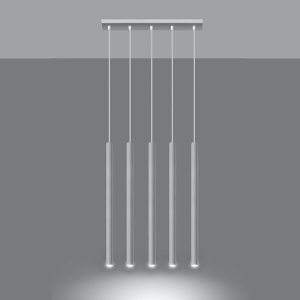 Sollux SL.0468 - Lampadario a sospensione con filo PASTELO 5xG9/8W/230V bianco