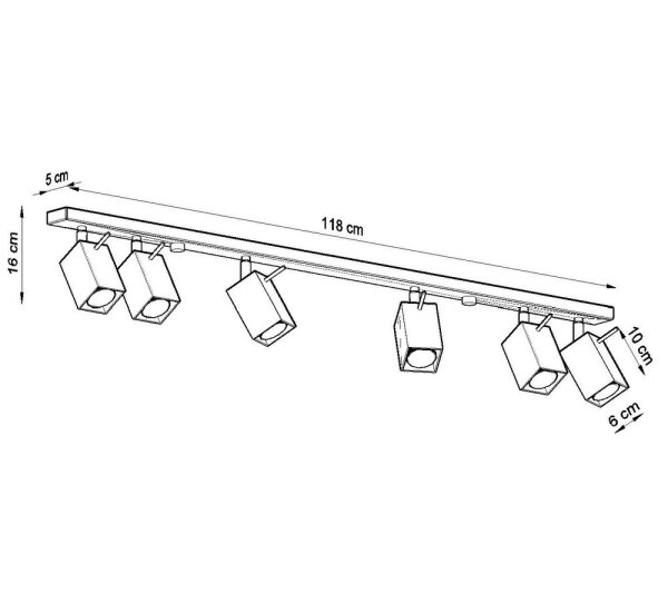 Luce Spot MERIDA 6xGU10/40W/230V bianco