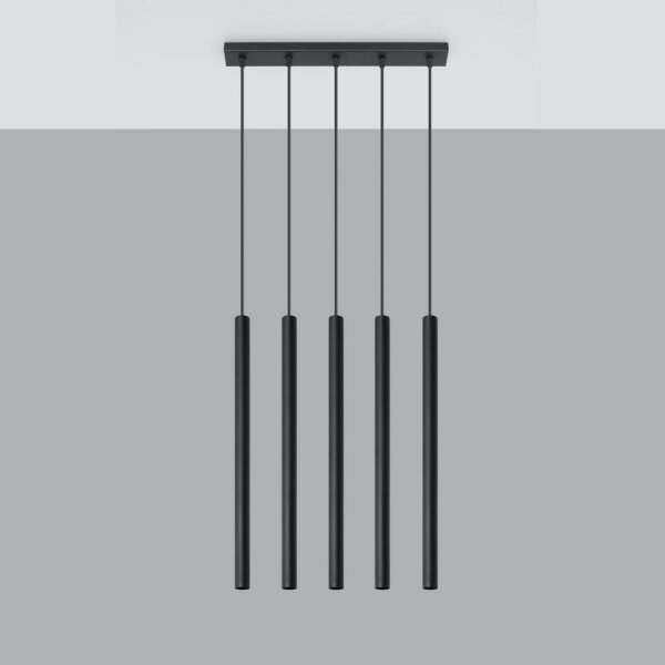 Sollux SL.0472 - Lampadario a sospensione con filo PASTELO 5 5xG9/8W/230V nero