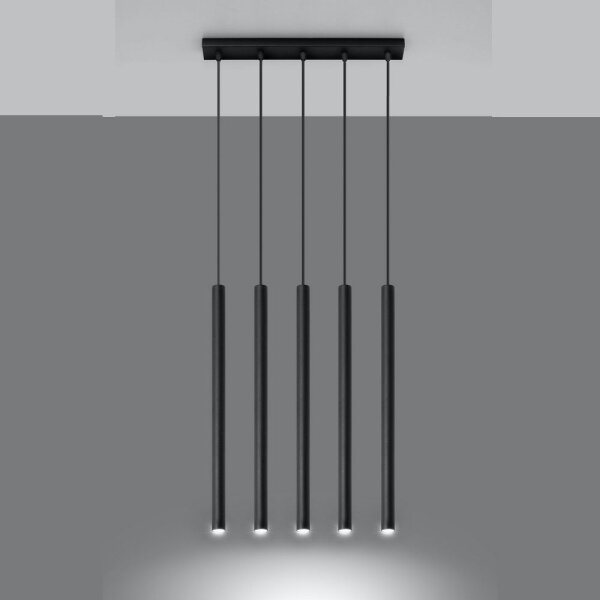 Sollux SL.0472 - Lampadario a sospensione con filo PASTELO 5 5xG9/8W/230V nero