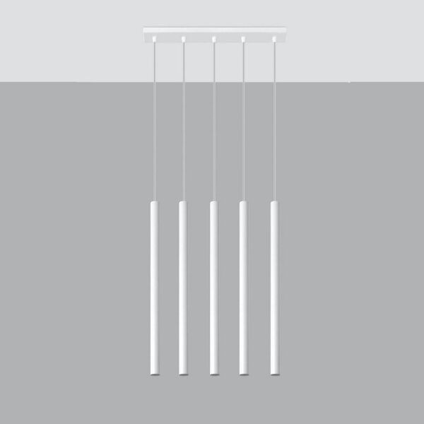 Sollux SL.0468 - Lampadario a sospensione con filo PASTELO 5xG9/8W/230V bianco