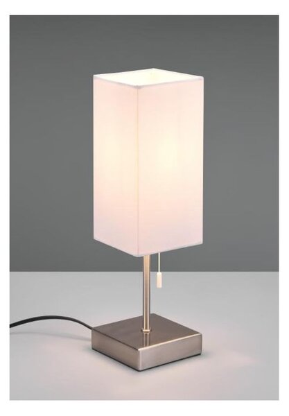 OLE LAMPADA DA TAVOLO CON PORTE USB MODERNA IN METALLO E TESSUTO LAMPADINA 1XE27