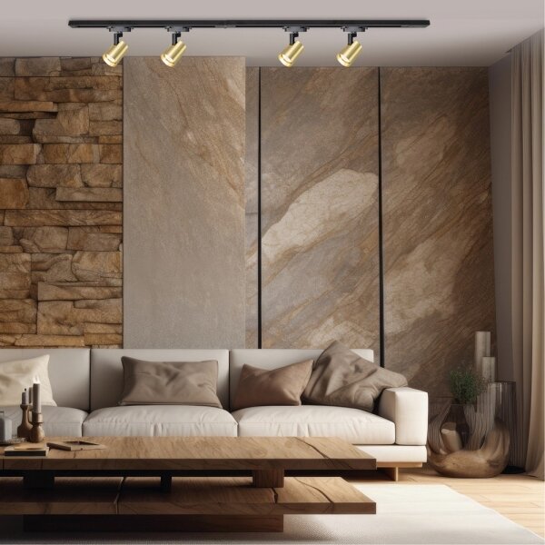Faretto per sistema a binario VOLF 4xGU10/10W/230V oro/nero