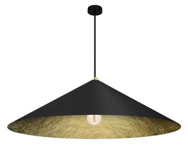 Lampadario a sospensione con filo FUJI 1xE27/60W/230V diametro 90 cm nero/oro