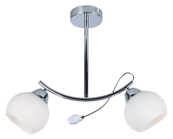 Lampadario a sospensione con supporto rigido CONNOR 2xE27/15W/230V cromo lucido/bianco