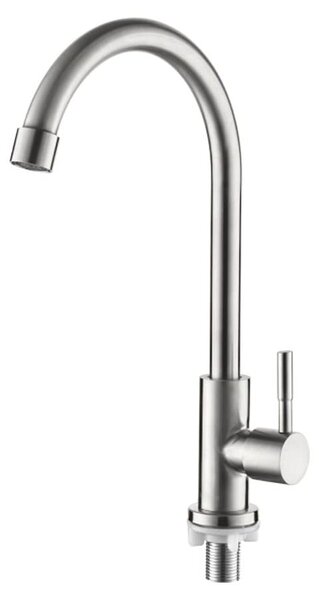 Rubinetto per acqua fredda da cucina Ibergrif, acciaio inossidabile, orientabile a 360°, per miscelatore da lavello