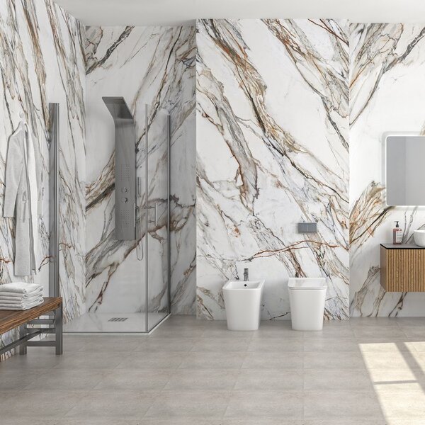Kamalu box doccia angolare 90x90 due ante battenti finitura cromo | ks2800
