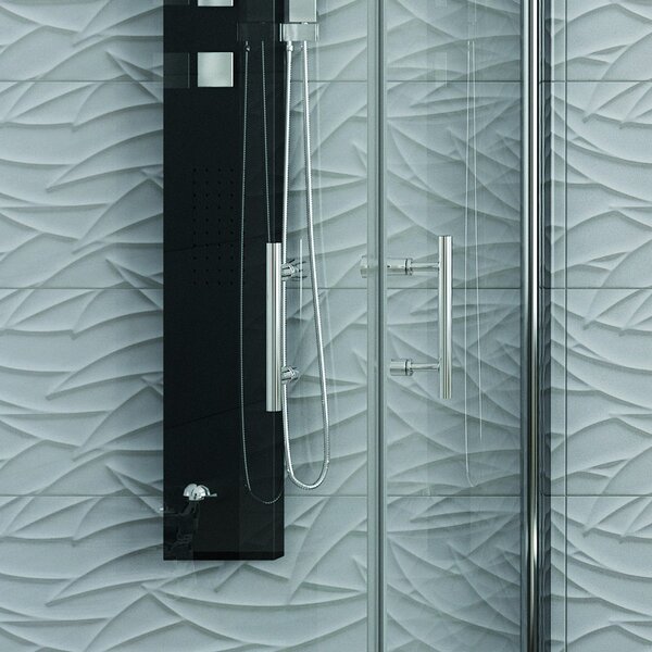 Kamalu box doccia angolare 90x90 due ante battenti finitura cromo | ks2800