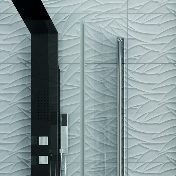 Kamalu box doccia angolare 90x90 due ante battenti finitura cromo | ks2800