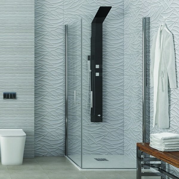 Kamalu box doccia angolare 70x90 due ante battenti finitura cromo | ks2800