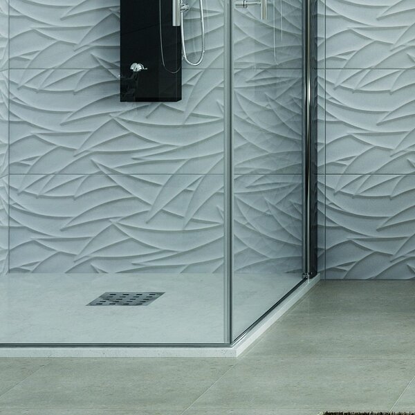 Kamalu box doccia angolare 90x90 due ante battenti finitura cromo | ks2800