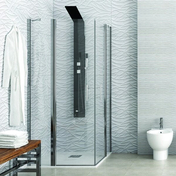 Kamalu cabina doccia angolare 90x90 a doppio battente | kpx1000