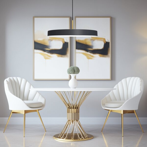 Lampadario LED a sospensione con filo DISC LED/38W/230V diametro 45 cm nero