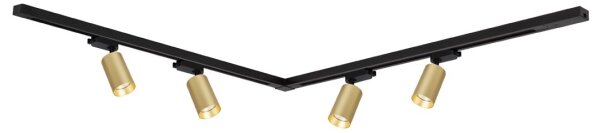Faretto per sistema a binario PIPE 4xGU10/10W/230V oro/nero