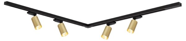 Faretto per sistema a binario PIPE 4xGU10/10W/230V oro/nero