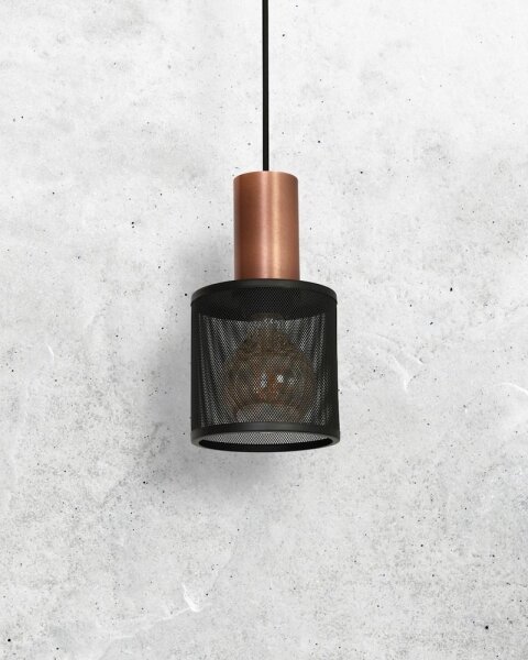 Lampadario a sospensione con filo ARES BLACK 1xE27/60W/230V