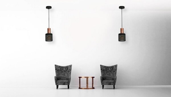Lampadario a sospensione con filo ARES BLACK 1xE27/60W/230V