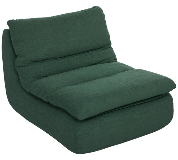 Poltrona da Salotto Design Moderno da Terra 82x103x75 cm in Tessuto Effetto Velluto e Schiuma Verde