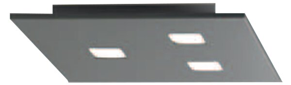 Plafoniera Contemporanea Sparta Metallo Tortora 3 Luci Gx53