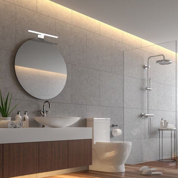 Applique da bagno LED SHINE 7W 230V 30 cm IP44 bianco