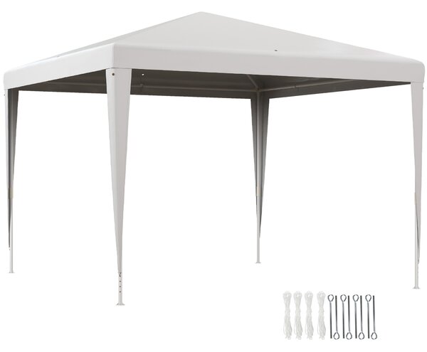 Outsunny Gazebo da Giardino 3x3 m Pieghevole e Portatile con Copertura Anti UV, Bianco