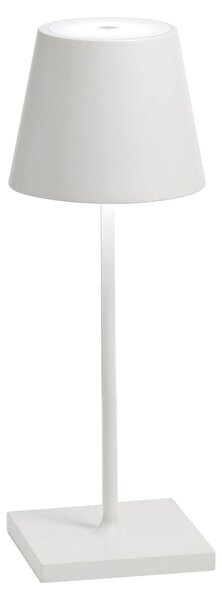 Zafferano Lampada a led da tavolo Poldina Pro Mini Bianca ricaricabile e dimmerabile con batteria fino a 12 ore