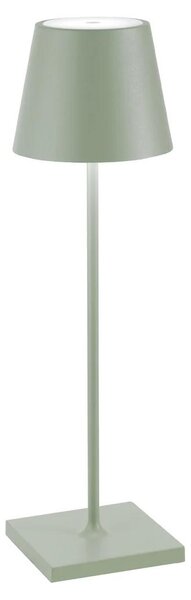 Zafferano Lampada a led da tavolo Poldina Pro Verde Salvia ricaricabile e dimmerabile con batteria fino a 12 ore. Da uso esterno IP65
