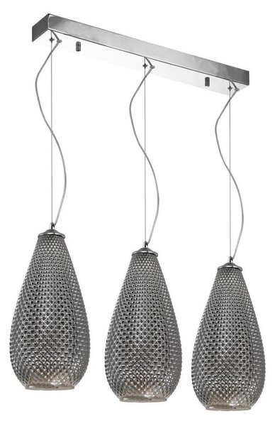 Lampadario a sospensione con filo PETRA 3xE27/60W/230V grigio