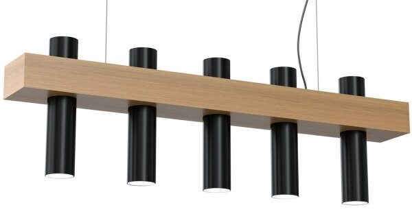 Lampadario a sospensione con filo WEST 5xGU10/25W/230V nero