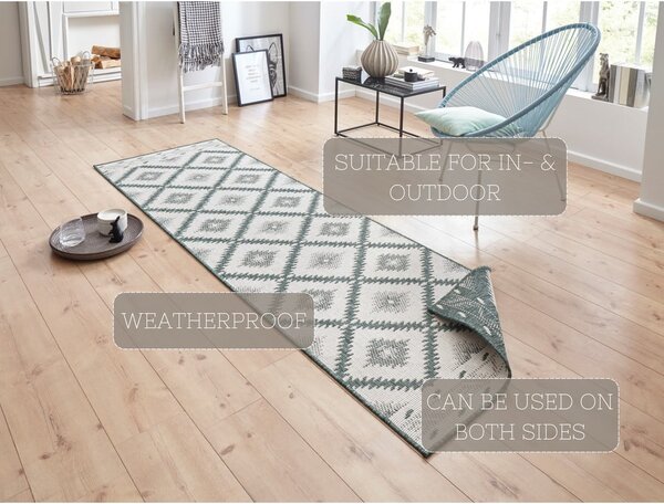 Tappeto per esterni verde e crema , 250 x 80 cm Malibu - NORTHRUGS