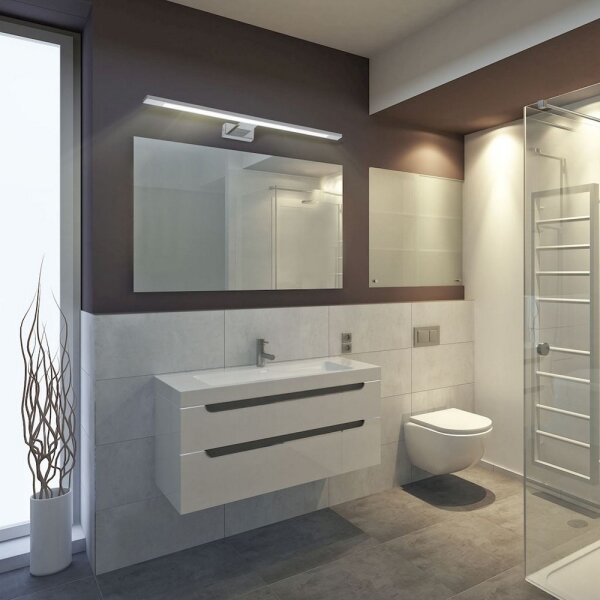 Applique LED per specchio da bagno SHINE, 12W/230V, 60 cm, IP44, cromo lucido