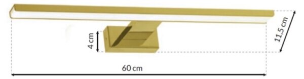 Illuminazione a specchio LED per bagno SHINE LED/13,8W/230V 60 cm IP44 oro