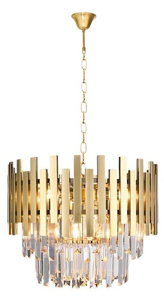 Lampadario di cristallo a sospensione con catena ASPEN GOLD 6xE14/40W/230V