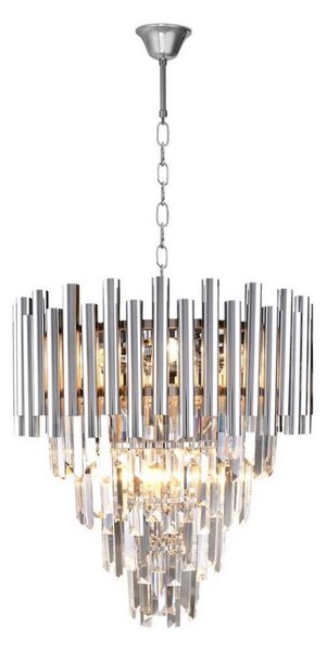 Lampadario di cristallo a sospensione con catena MADISON 9xE14/40W/230V cromo
