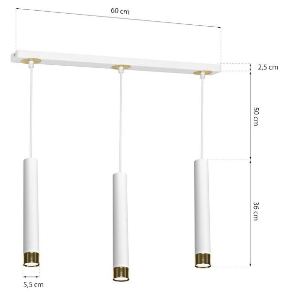 Lampadario a sospensione con filo DANI 3xGU10/8W/230V
