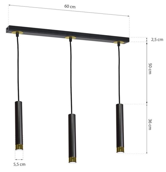 Lampadario a sospensione con filo DANI 3xGU10/8W/230V