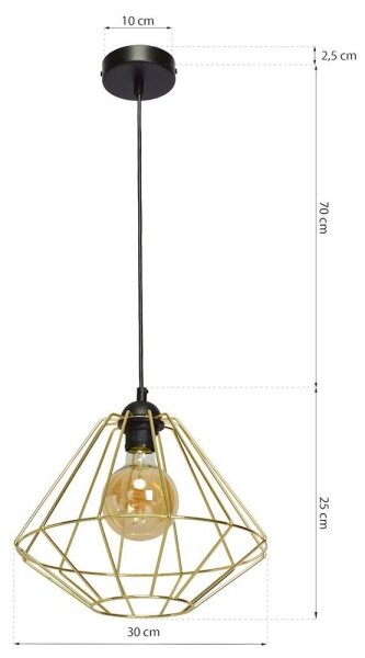 Lampadario a sospensione con filo LUPO 1xE27/60W/230V